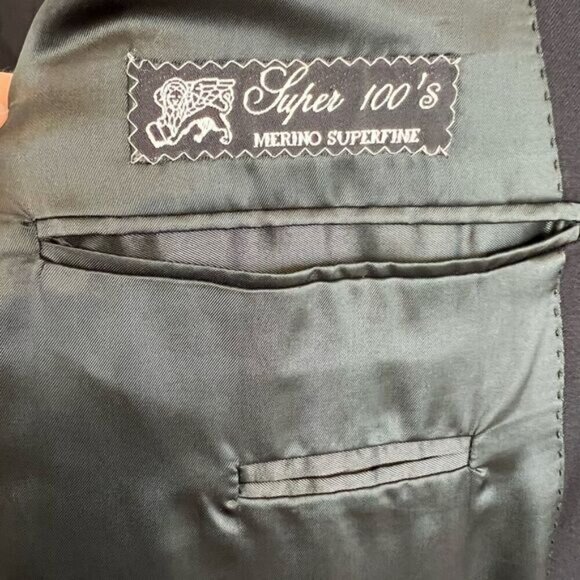 Vintage De Verli Paris Mens 46R Black Super Fine Merino Wool Blazer Suit Jacket - Picture 4 of 12